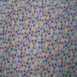 45" China Silk 100% Polyester Abstract Navy, Silver, Purple, Orange with Peach Background