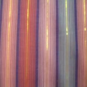 45" Stripe Mauve, Purple and Plum with Gold Metallic Thread Poly/Cotton