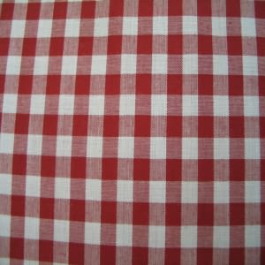 60" Gingham Check 1/4" White and Red 65 Poly/35 Cotton