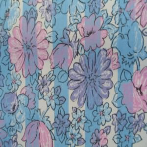 60" Denim Floral with Blue and White Stripe
