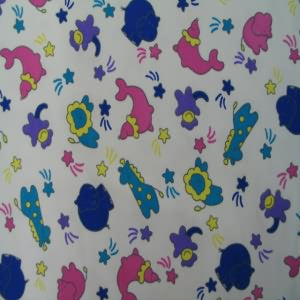 60" Denim Animals Pink, Blue and Purple with White Background
