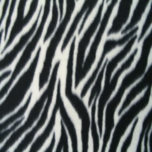 60" Fleece 100% Polyester Zebra Black and White