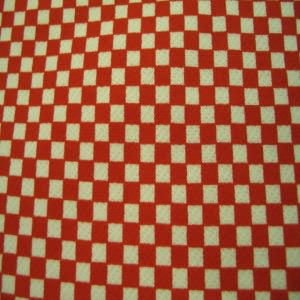 60" Sweatshirt Fleece One-Sided Poly/Cotton Checked Red and White