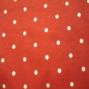60" Sweatshirt Fleece One-Sided Poly/Cotton Dot White with Red Background