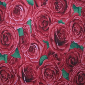 Timeless Treasures Packed Roses Premium Quality 100% Cotton