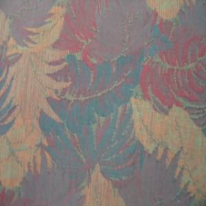 54" Tapestry Leaf Muted Plum. Green and Rust