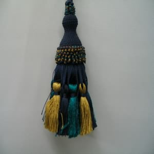 Tassel 5 1/2" Navy, Turquoise and Gold