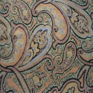 54" Upholstery Velvet Paisley Pastel with Black Background