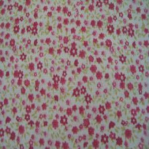 45" Corduroy 100% Cotton Soft Floral Pink on White Background CD14