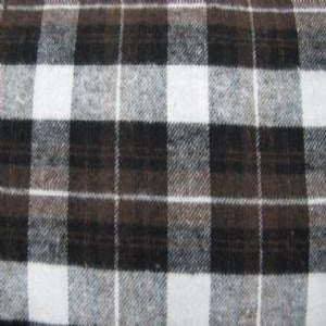 56" Flannel 60% Cotton/40% Poly Plaid Brown and White