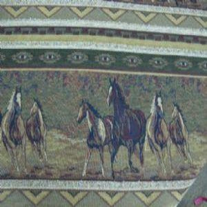 56" Western Tapestry Cavalia Spice Running Horse