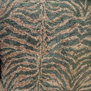 54" Upholstery Chenille Tiger Cappuccino and Olive Fabric Sold by the Yard