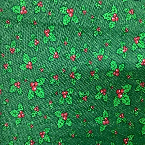 45” Wide 100% Cotton Holly with Green Background