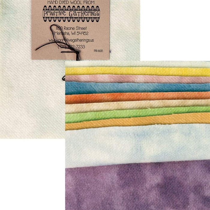 Primitive Gatherings Hand Dyed Wool 5" Squares Pastel (PRI-6015)