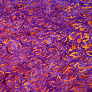 45" Wide Batik Indonesian Hand Stamped, 100% Cotton, TLS-25