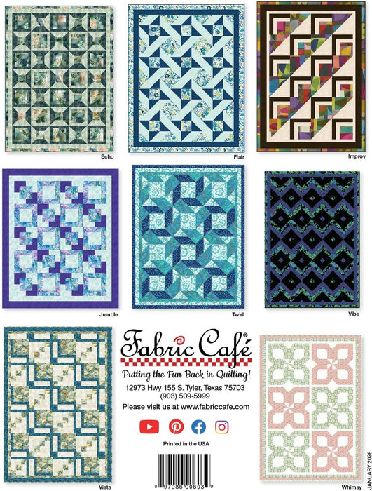 Fabric Cafe Make It Scrappy With 3-Yard Quilts Book. 8 New Scrap-Friendly 3-Yard Quilt Patterns #032640