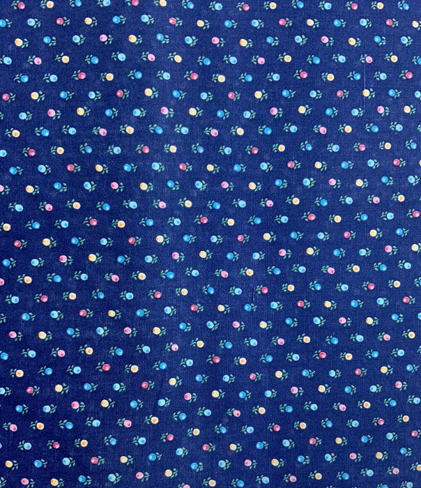 45” Wide Cotton Floral Small Yellow, Red, Blue Flower Fabric Sold by the Yard