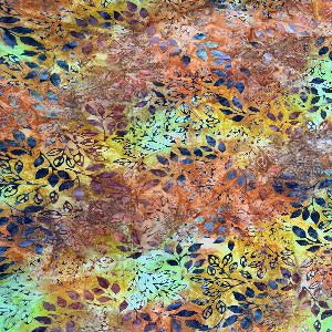 45" Wide Batik Premium Hand Stamped 100% Cotton Lush Canopy B