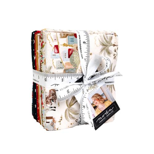 Moda Fabrics Silent Night Watrcolour Heart Fat Quarter (40050AB) 100% Cotton, Sold By The Bundle