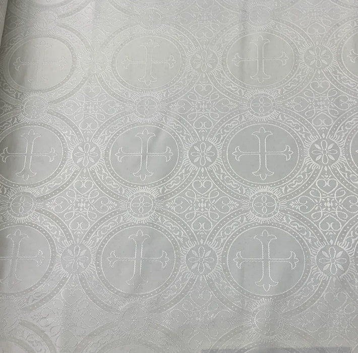 59" Wide Ecclesiastical Brocade Ivory #00367 Non Metallic 100% Polyester Sold by The Yard