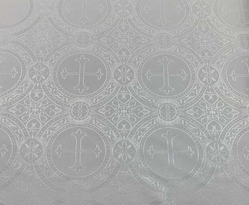 59" Wide Ecclesiastical Brocade White #00367 Non Metallic 100% Polyester Sold by The Yard
