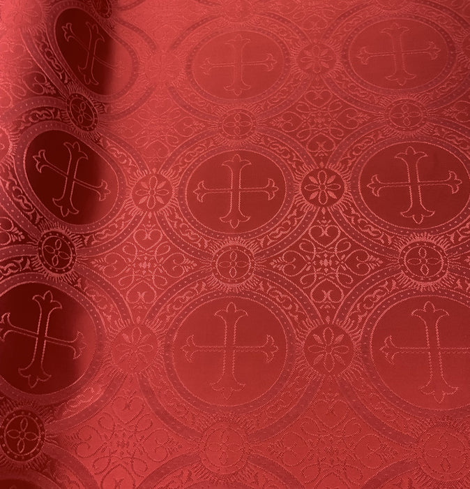 59" Wide Ecclesiastical Brocade Red #00367 Non Metallic 100% Polyester Sold by The Yard