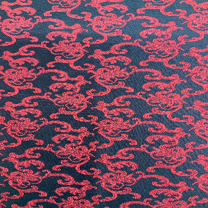 57" Wide Satin Brocade 01719-Wine and Black 100% Polyester Sold by The Yard