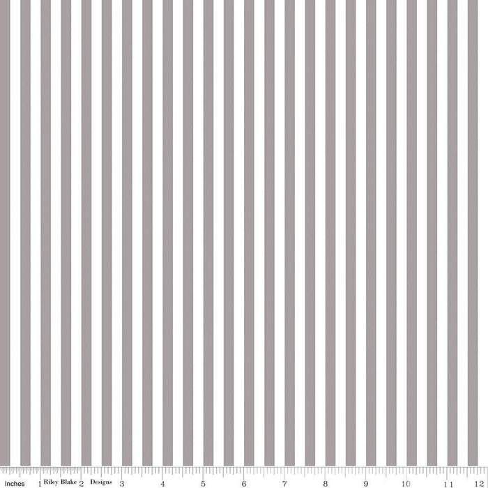 45" Wide Riley Blake 1/4" Stripe Gray (C555-GRAY) 100% Cotton, Sold By The Yard