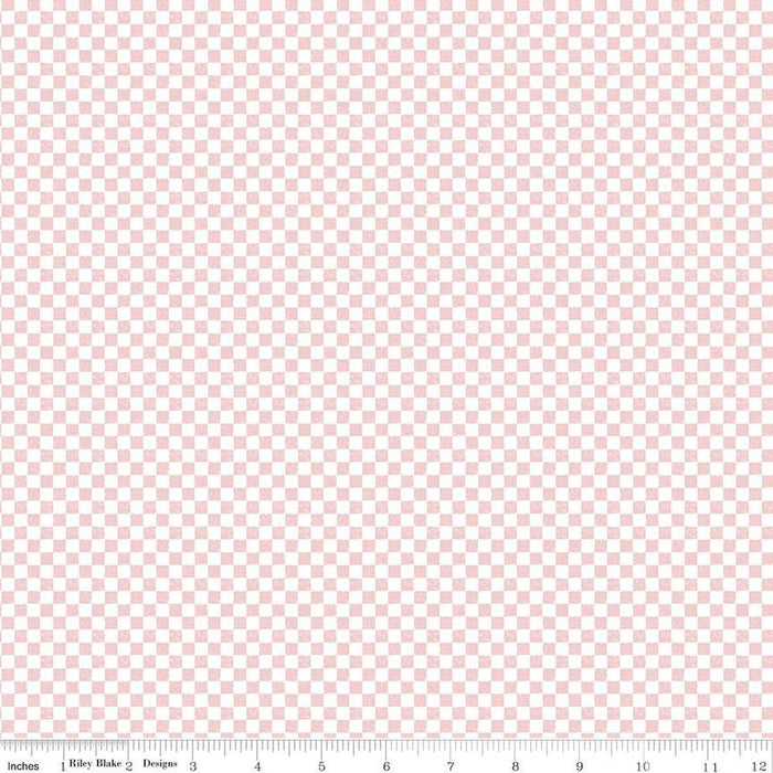 45" Wide, Riley Blake Check Please! 1/4" Check Baby Pink C820 100% Cotton Sold By The Yard
