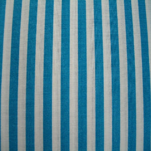 60" Wide Stripe Turquoise and White 100% Cotton Sold By The Yard