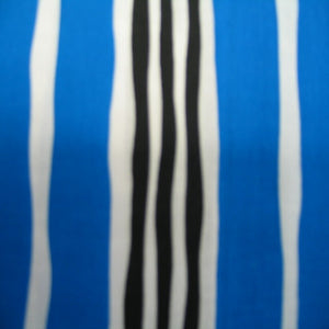 60" Wide Stripe Turquoise White & Black 100% Cotton Sold By The Yard