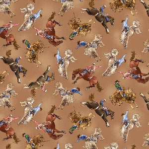 45" Wide 100% Cotton Rodeo Light Brown (Yellowstone) 14481-72