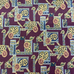 45” Wide 100% Cotton Fabric Golf PGA and Paisley Navy, Olive, Tan with Burgundy Background Fabric Sold by the Yard