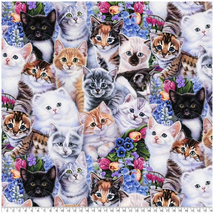 60" Wide Anti-Pill Fleece Cats on Cats AL-3202-0A-1 100% Polyester Fabric is Sold by The Yard and Cut to Order. for Example, Order of 1 Yard (Qty=1) is 36” x 60”. Order of 3 Yards (Qty=3) is 108” x 60”