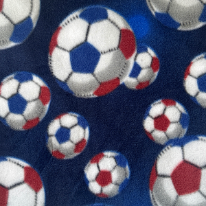 60" Wide Soccer Balls Navy Fleece Fabric DX-2147-Y5A-1 100% Polyester Sold By The Yard
