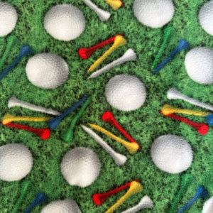 60" Wide Golf Balls Fleece Fabric DX-3097-Y5A1 100% Polyester Sold By The Yard