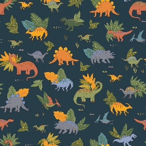 42" Wide 100% Cotton Dino Doodle Flannel