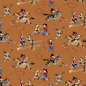 42" Wide 100% Cotton Rodeo Babes (Terracotta 53421F8) Flannel
