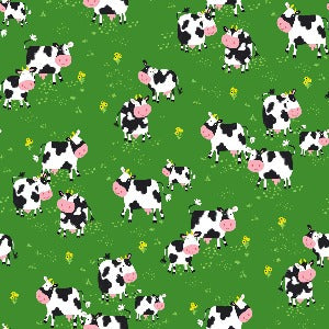 42" Wide 100% Cotton Cows Flannel (Green0A446371)