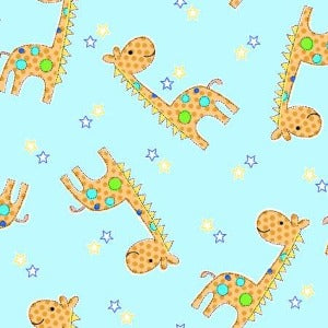 Comfy Flannel Print Giraffes & Stars, Fabric by the Yard