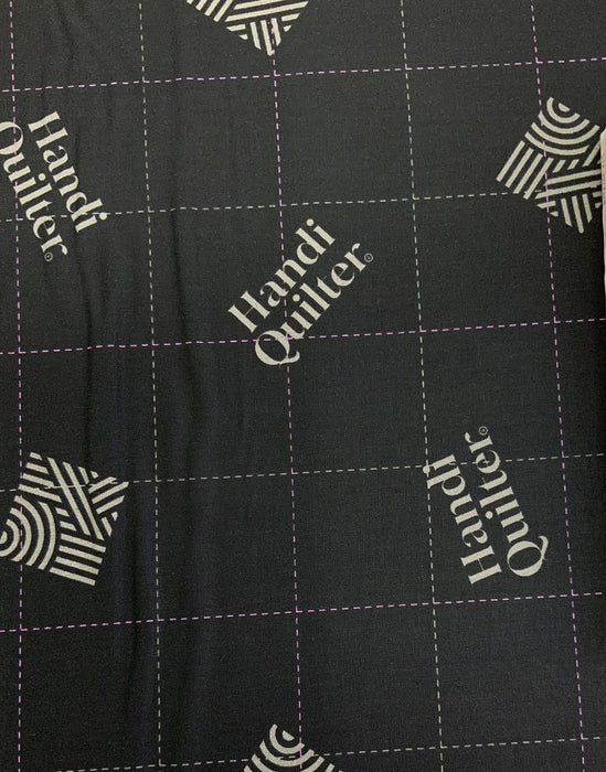 42" Wide Handi Quilter Fabric for Longarm Practice Marked Every 2" Black/Grey/Purple Grid 100% Cotton Sold by The Yard