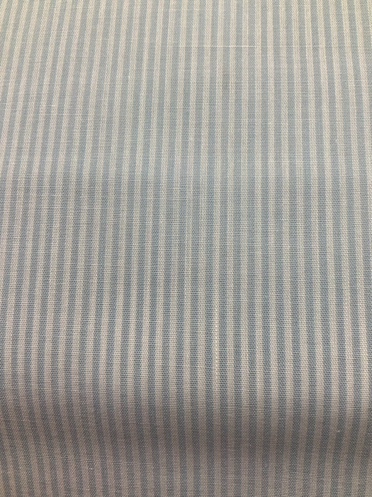 45" Wide Small Striped Light Blue and White 85% Poly 35% Cotton Sold By The Yard