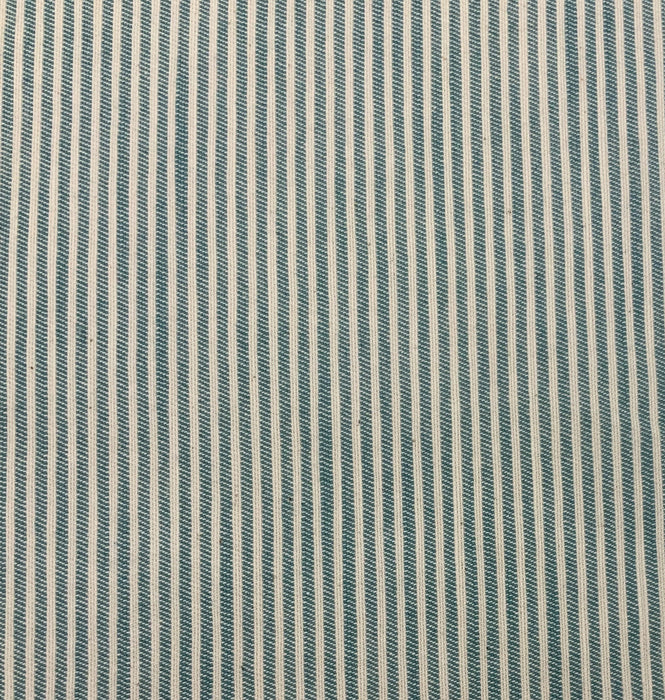 60" Wide Ticking Stripe Light Teal and Cream 100% Cotton Sold By The Yard