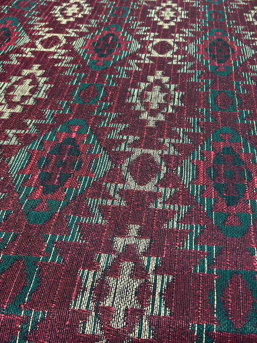 54" Upholstery Southwest Design Red, Gold and Green (RR)