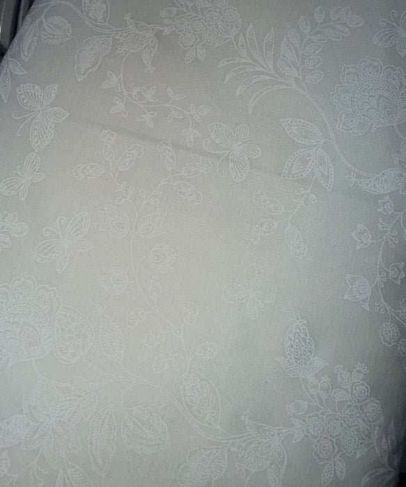 108" Wide Quilt Backing Tone On Tone Novelty Floral White/White FP-5816 100% Cotton Sold By The Yard