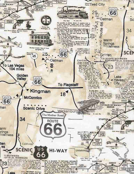 45" Wide Route 66 Tour Around the World 100% Cotton (MAP-CD7529) Sold By The Yard