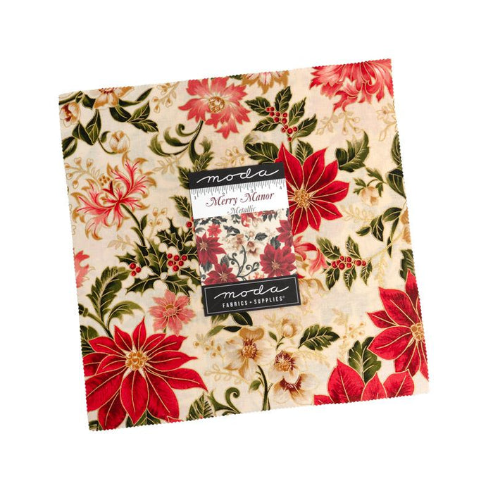Moda Fabric Merry Manor Metallic Layer Cake (33860LCM)