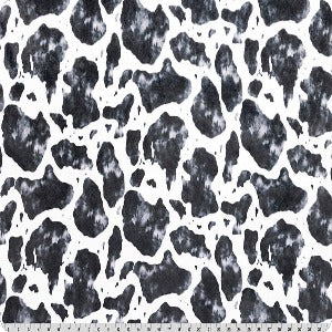 60" Wide Shannon Double-Sided Minky Cow Cloud Cuddle Black
