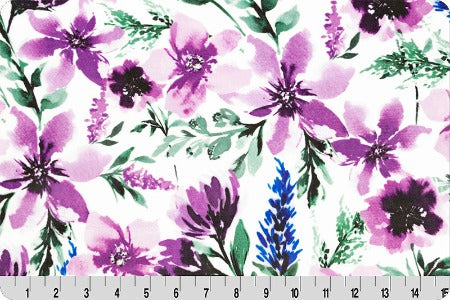 60" Wide 100% polyester Digital Cuddle Spring Flower (Wisteria)