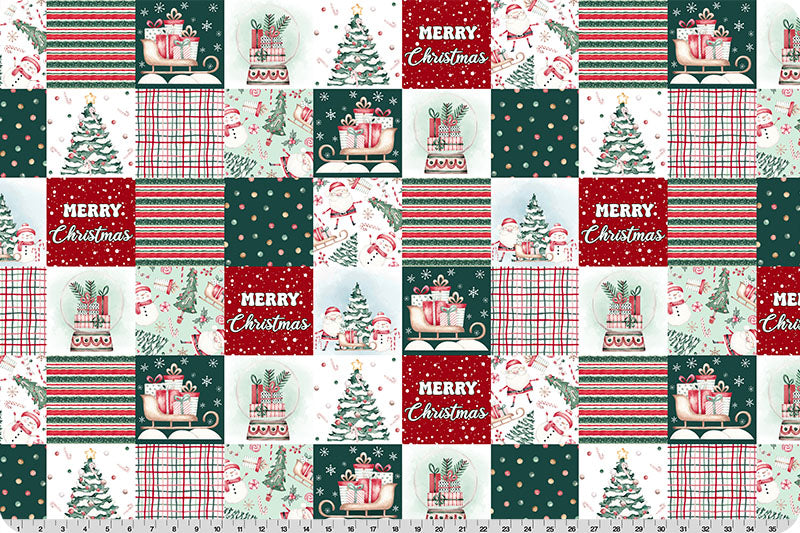 60" Wide Shannon Fabrics Digital Cuddle Jolly Stitches (Multi) 100% Polyester